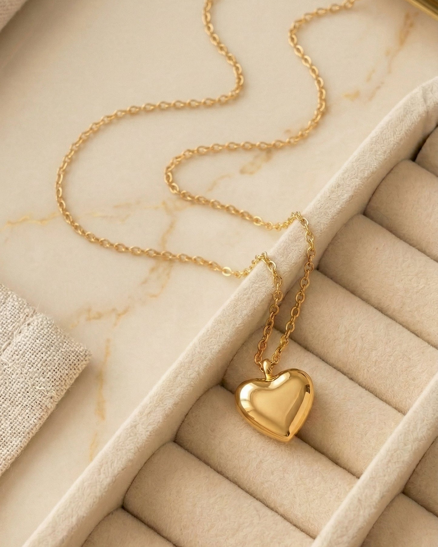 Gold Plated Heart Pendant Necklace