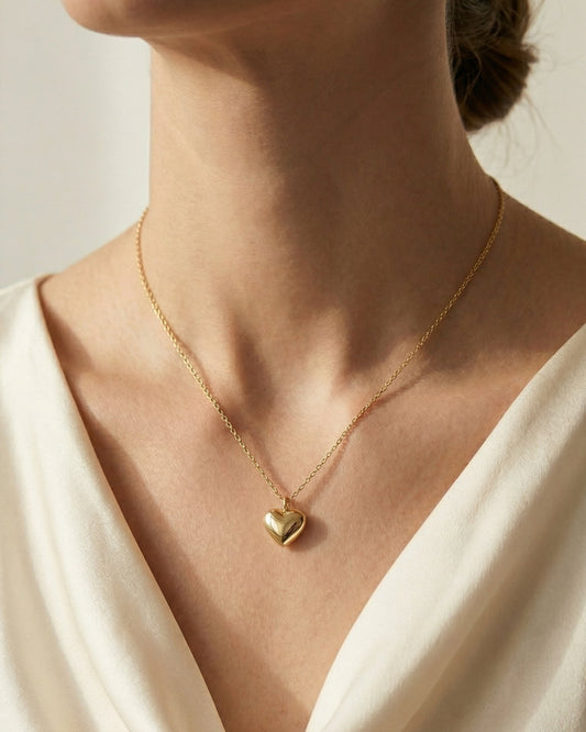 Gold Plated Heart Pendant Necklace