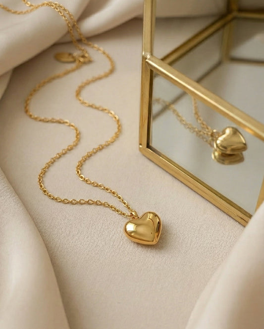 Gold Plated Heart Pendant Necklace