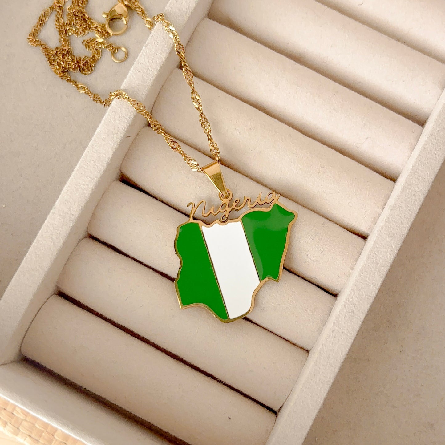 Nigeria Map Necklace - Gold & Silver Stainless Steel