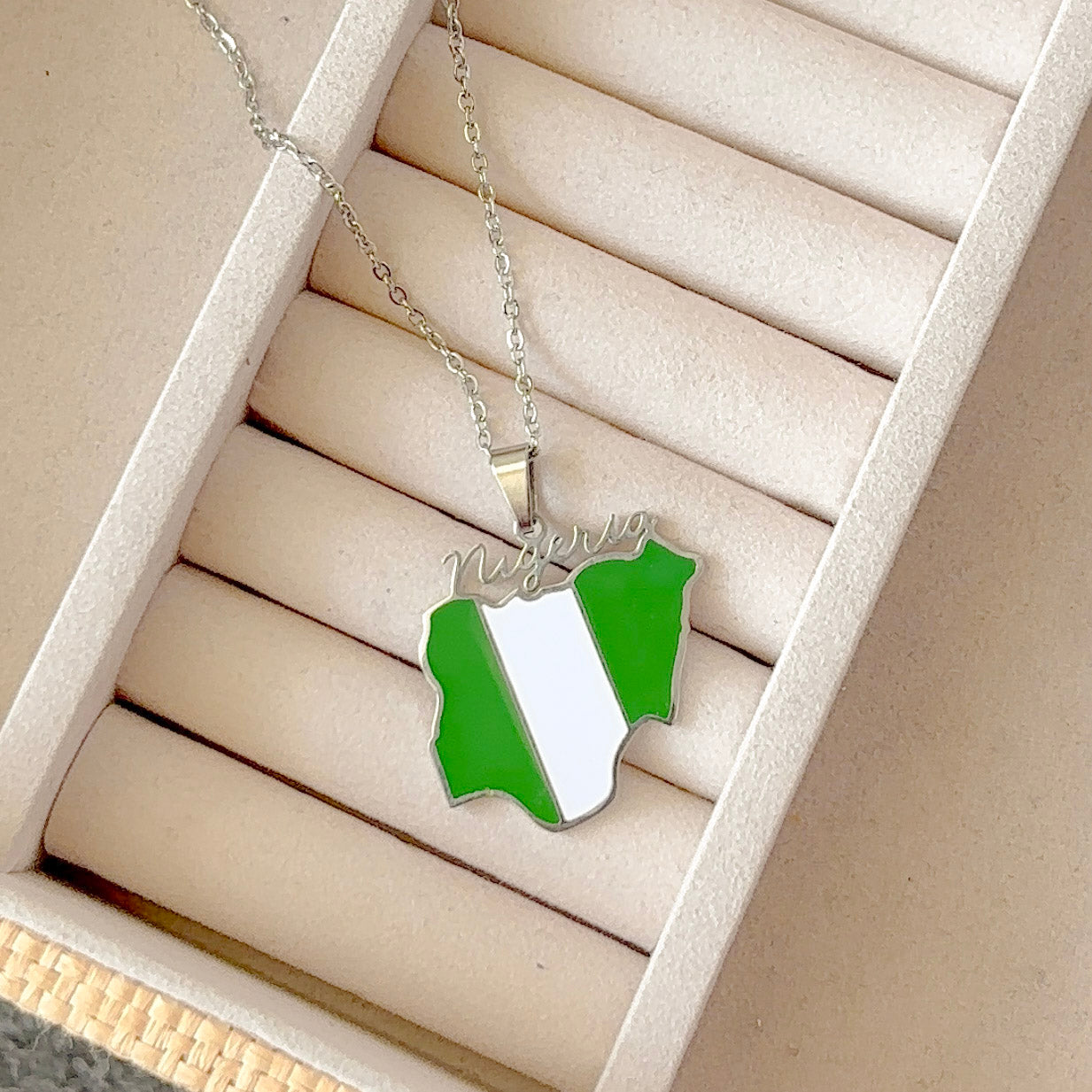 Nigeria Map Necklace - Gold & Silver Stainless Steel