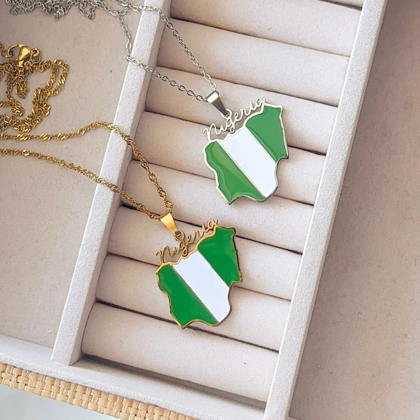 Nigeria Map Necklace - Gold & Silver Stainless Steel