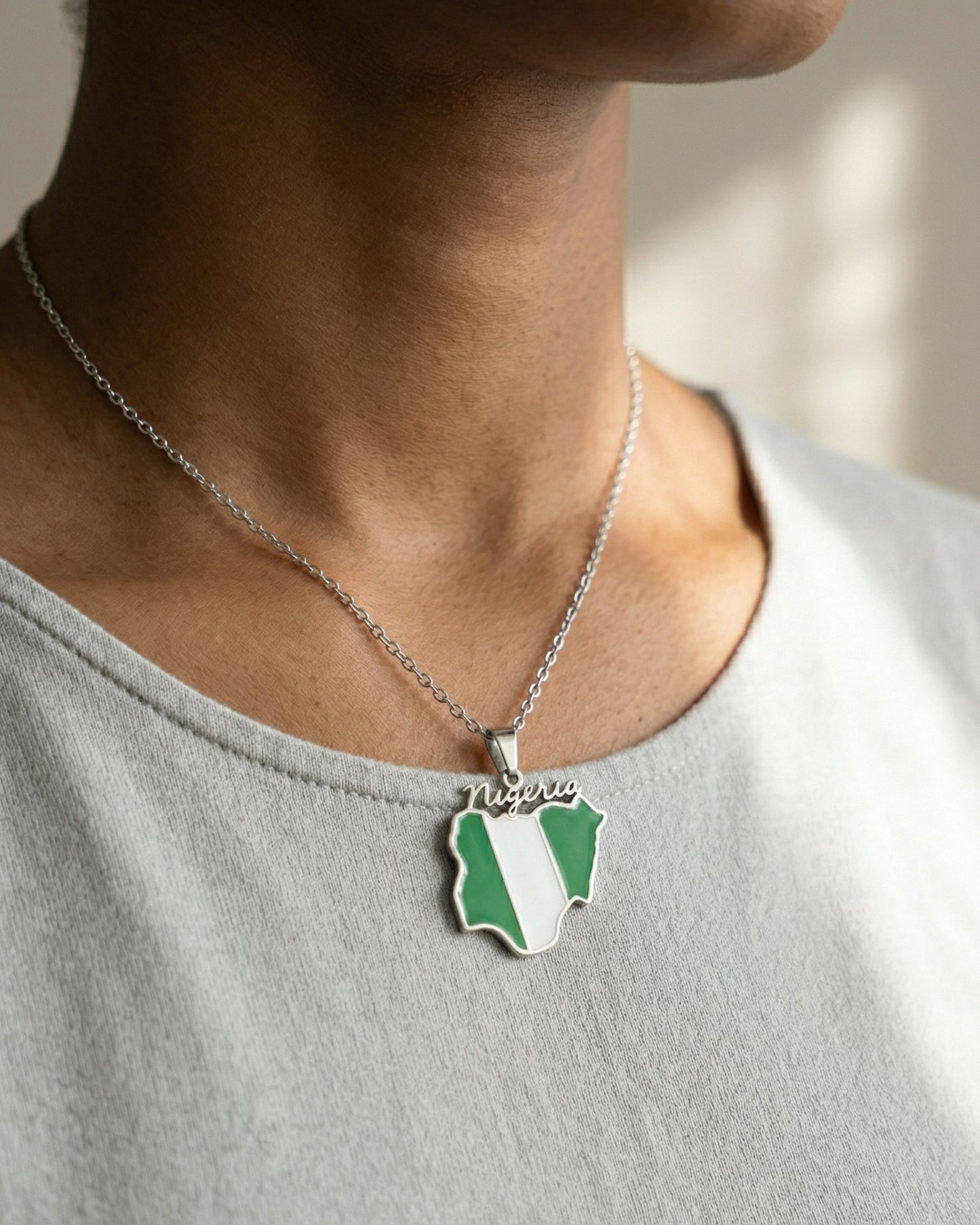 Nigeria Map Necklace - Gold & Silver Stainless Steel