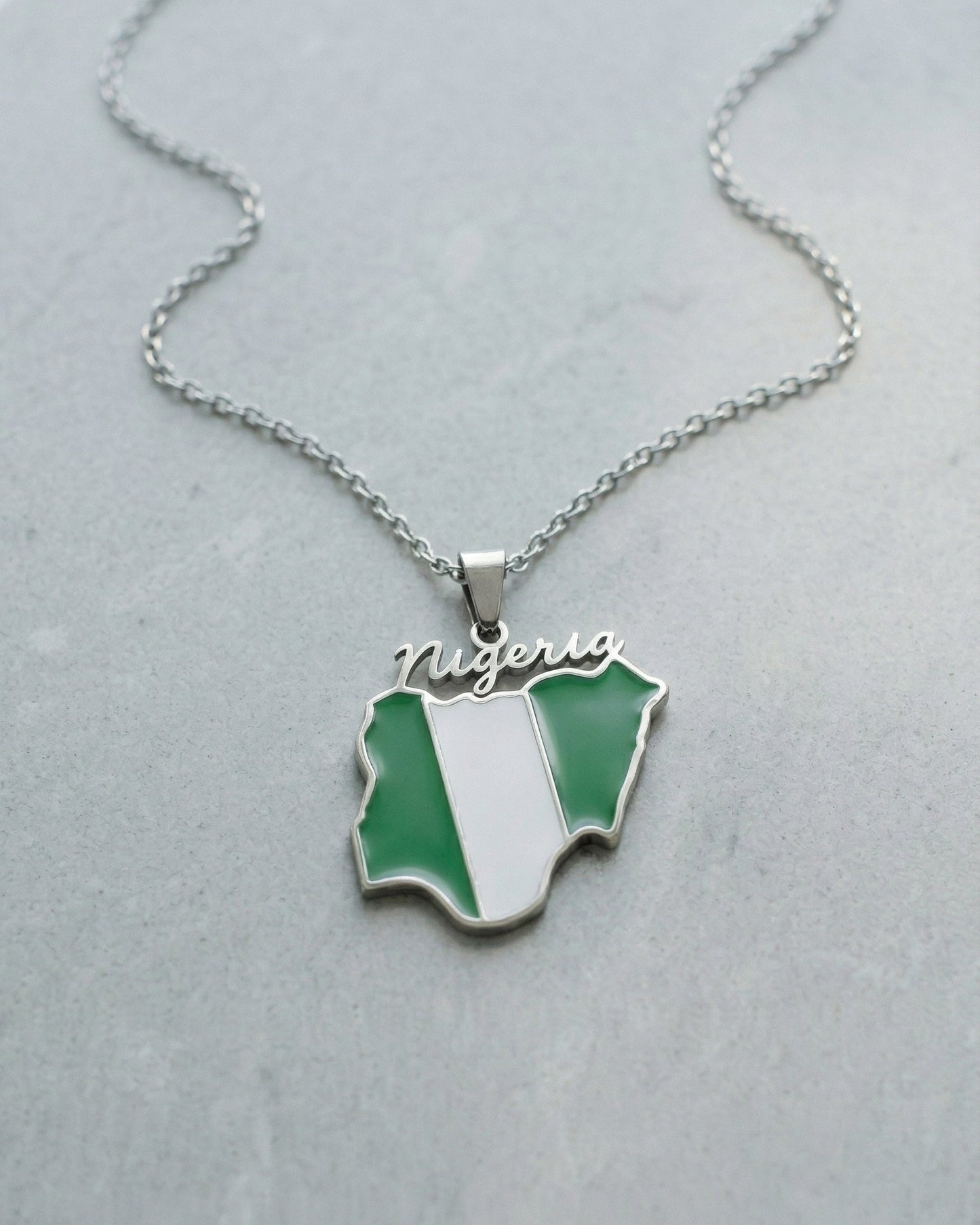 Nigeria Map Necklace - Gold & Silver Stainless Steel